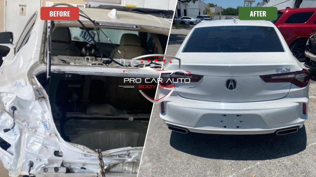 ProCar Rear End Before and After Collision Repair