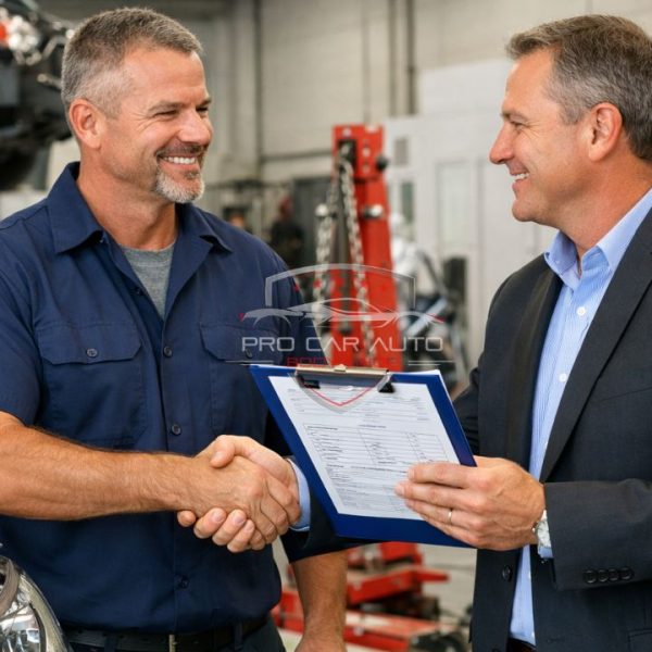 Auto body shop negotiating with insurance adjuster in Pompano Beach after collision repair estimate 