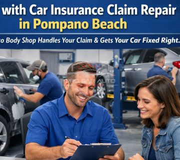 Help with car insurance claim repair in Pompano Beach at Pro Car Auto Body Shop with full claim assistance and collision repair services 