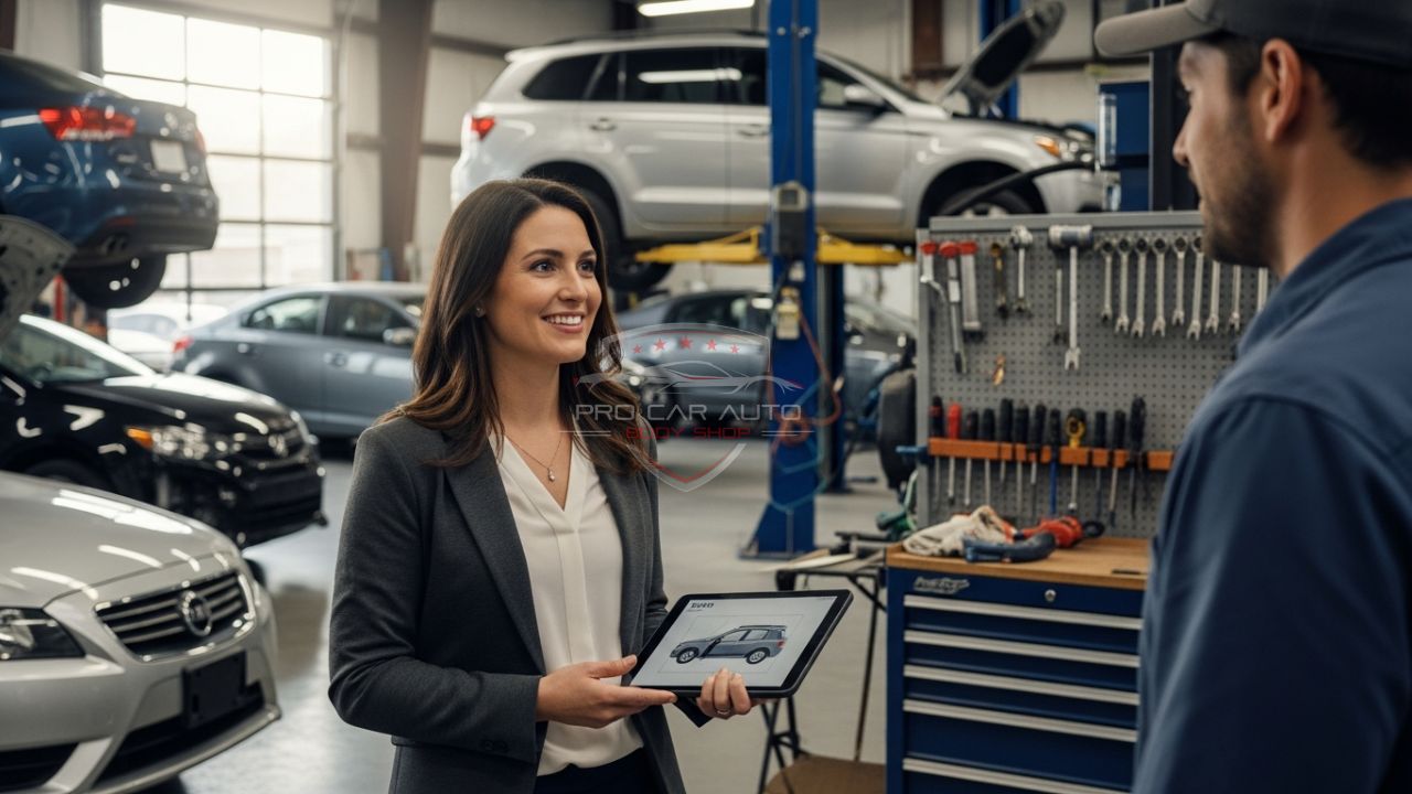 Repair shop that negotiates with insurance adjusters
