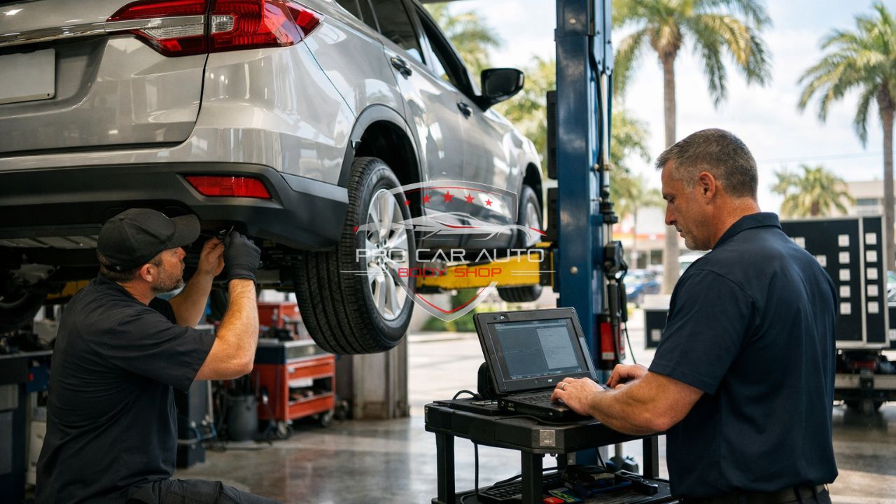 Blind Spot Sensor Repair Claim Florida: Pro Car Auto Body Shop Handles It All in Pompano Beach.