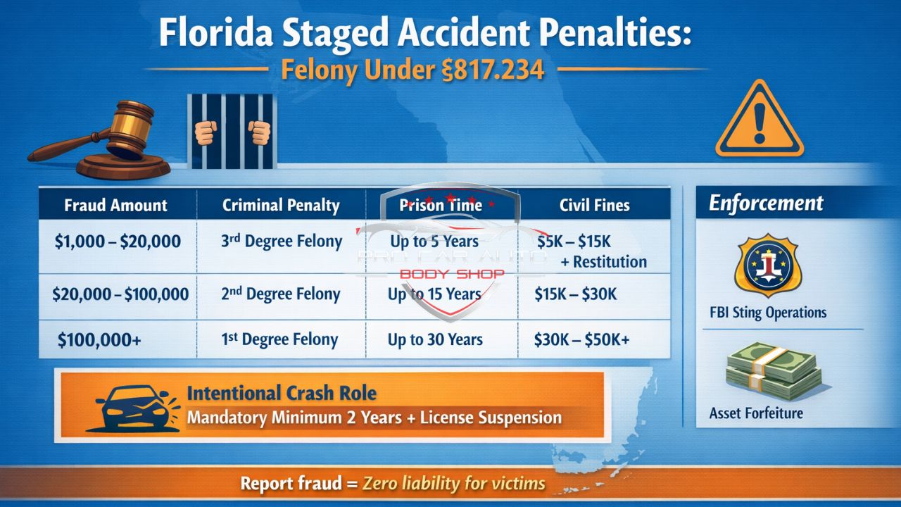 Florida Staged Accident Penalties: Felony Under §817.234