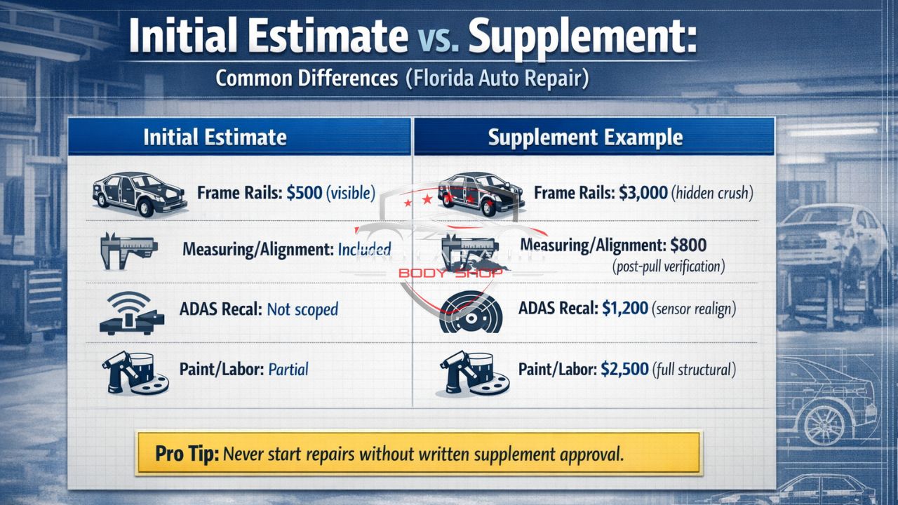 Initial Estimate vs. Supplement: Common Differences